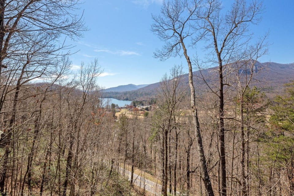 The home overlooks Lake Lure NC