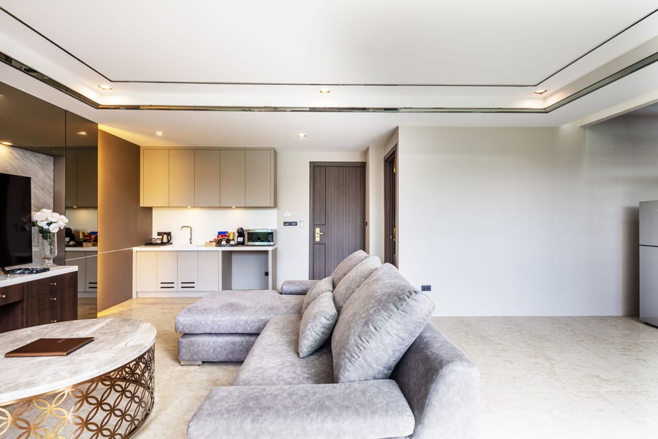 Honeymoon Villa with Private Pool | Living area | 55-inch flat-screen TV with cable channels, TV