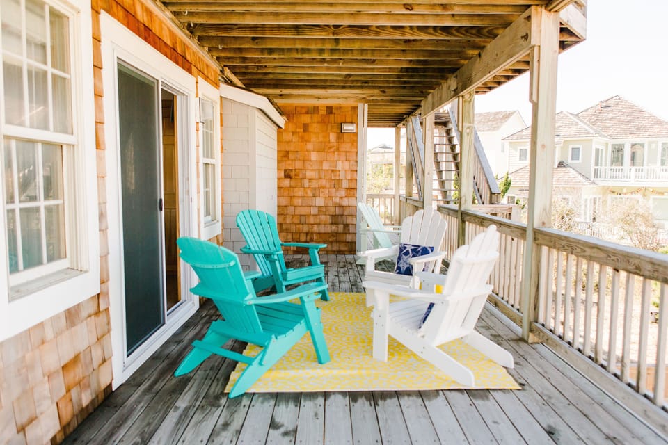 Relax in the shade on mid-level deck