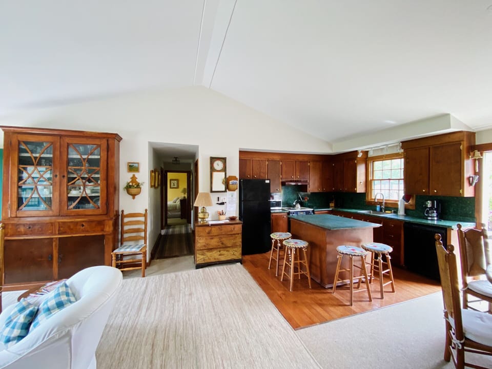 Large open kitchen, living- and dining room area