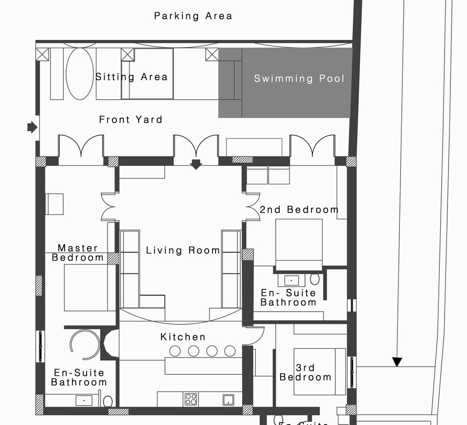 Luxury Villa, 3 Bedrooms, Private Pool, Pool View | Floor plan