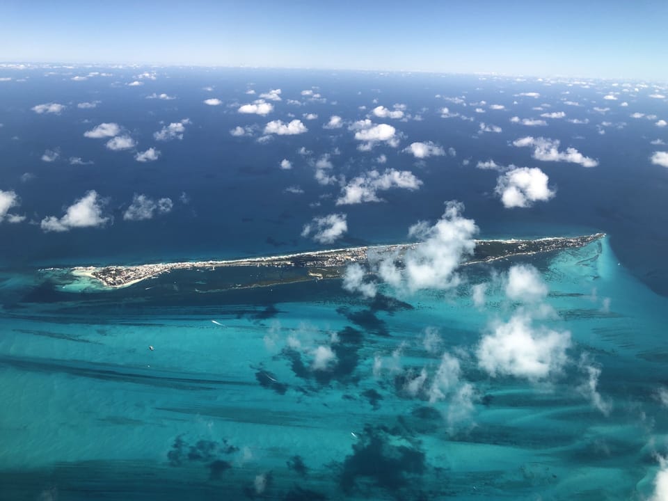 Areal view of Isla Mujeres.