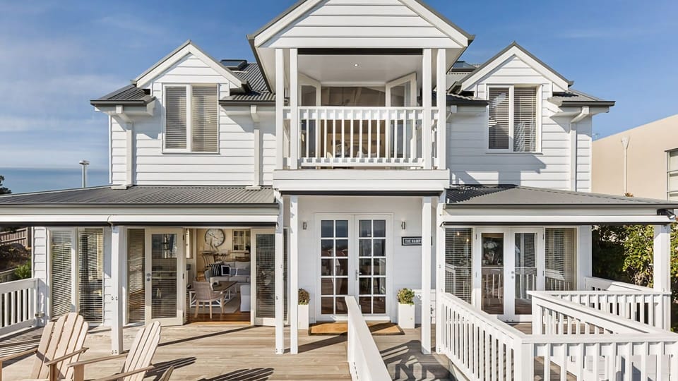 Hamptons Retreat Front Deck with Stunning Views of the Bay