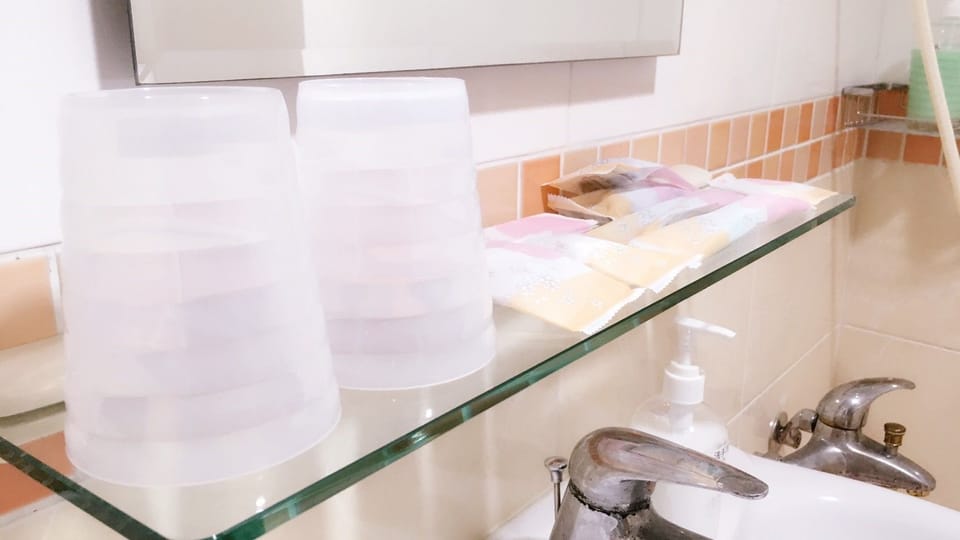 Shower, free toiletries, hair dryer, slippers