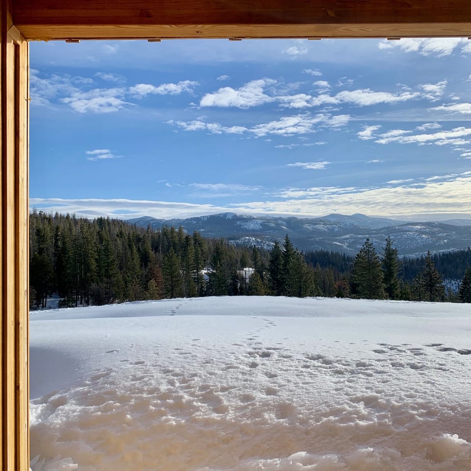 Bedroom No. 2 patio view of the snow over the granite. 