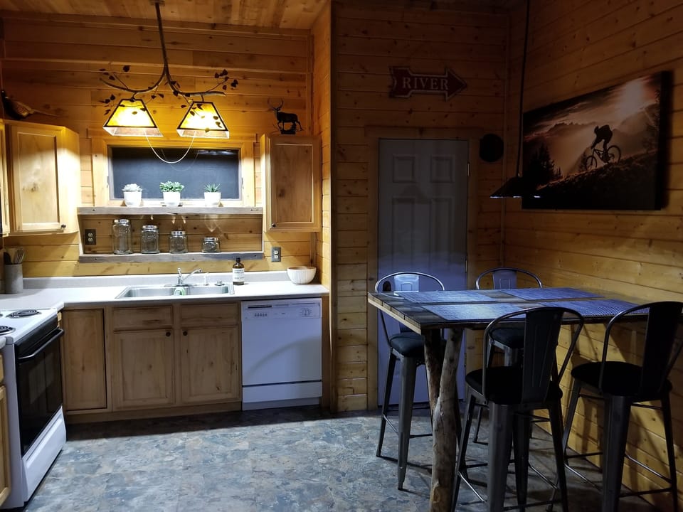 kitchen and dining area