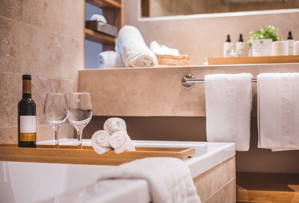 Free toiletries, hair dryer, towels