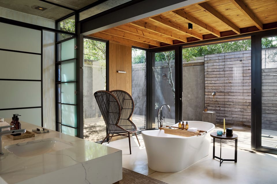 Fish Eagle Villa | Bathroom | Separate tub and shower, deep soaking tub, rainfall showerhead