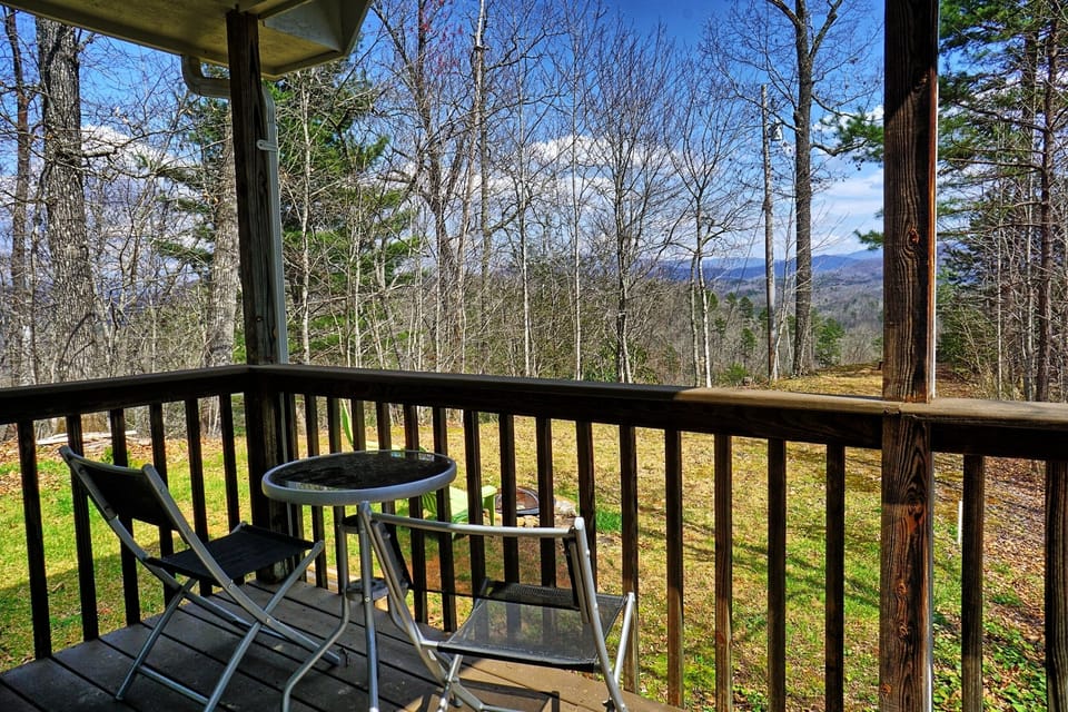 Covered Porch - Covered porch with view of the mountains