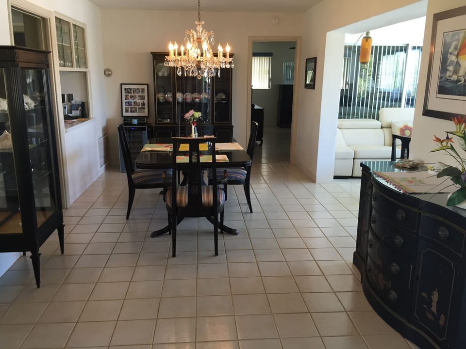Dining room to kitchen master bedroom & family TV room