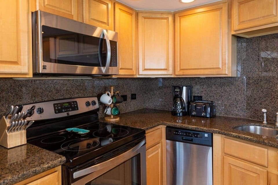 Stainless steel appliances.