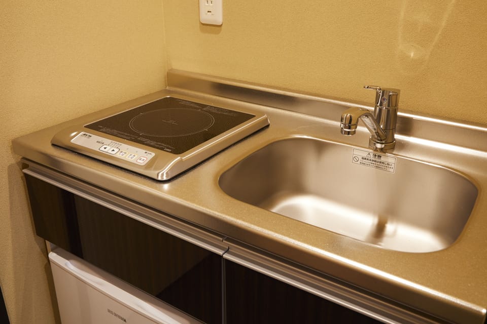 Japanese Town Style House | Private kitchenette | Fridge, microwave, stovetop, coffee/tea maker