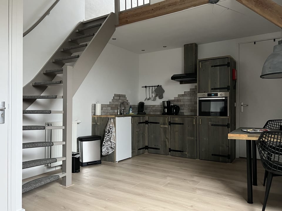 Standard Apartment (Stalkamer 2) | Private kitchen | Full-size fridge, microwave, oven, stovetop