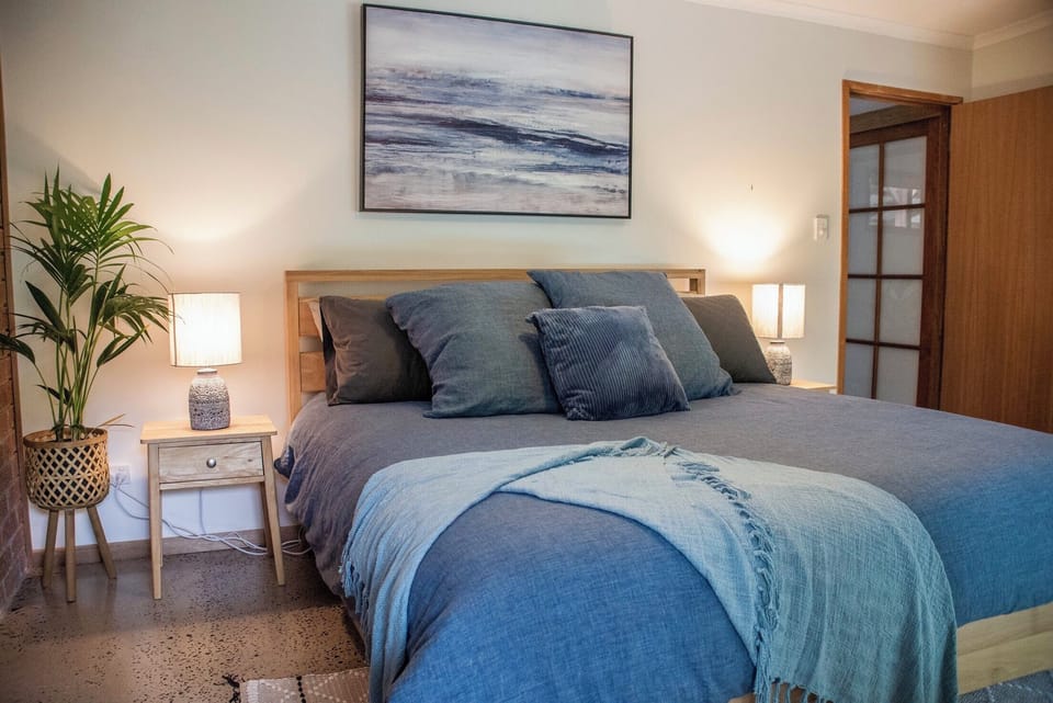 The master bedroom opens out directly onto the pool (1)