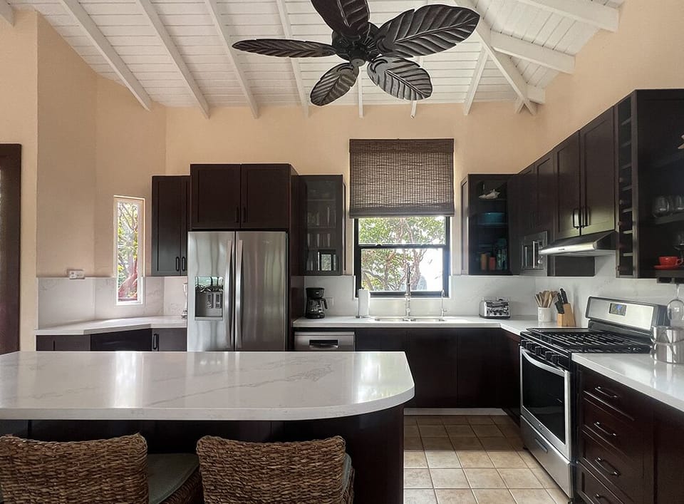 All stainless steel appliances including large fridge w/ ice & water dispenser