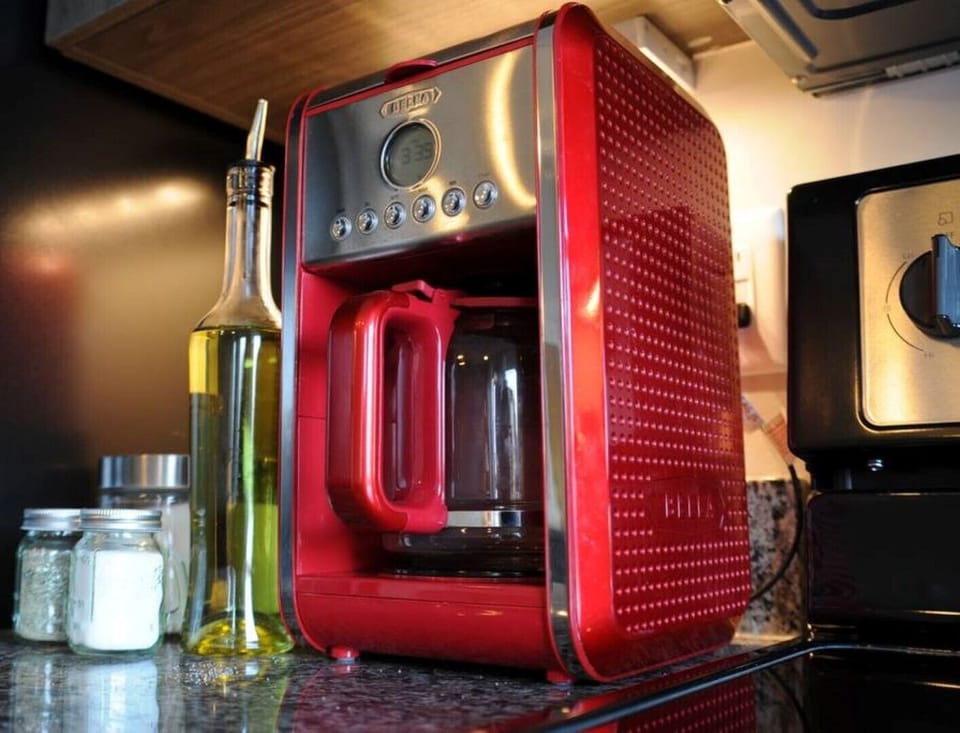 The basics are included - Salt, pepper, coffee, olive oil and coffee filters