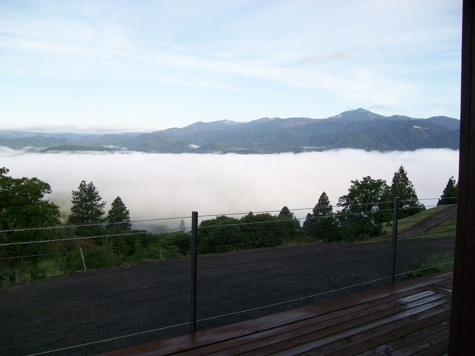 Fog on the Valley Floor with Mt. Ashland in the background.