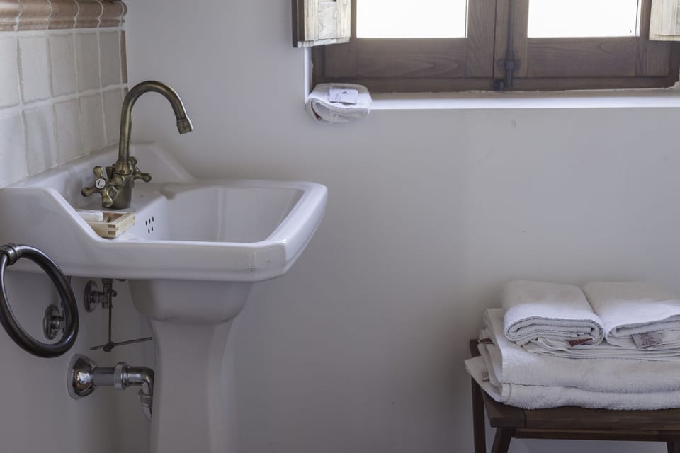 Hair dryer, towels, toilet paper