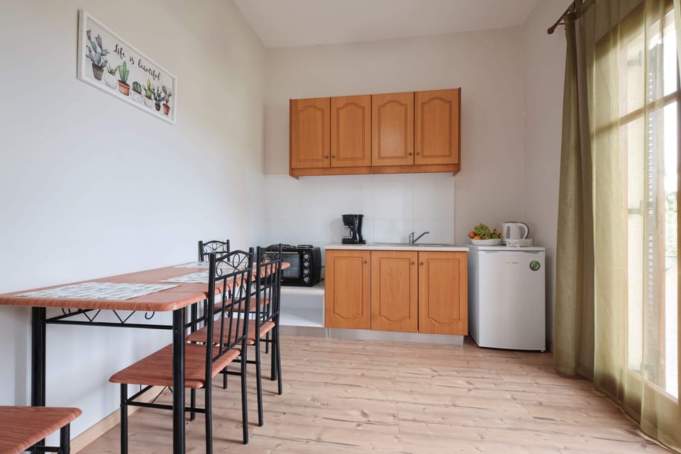 Family Apartment | Private kitchen | Coffee/tea maker, full-size fridge, stovetop, electric kettle