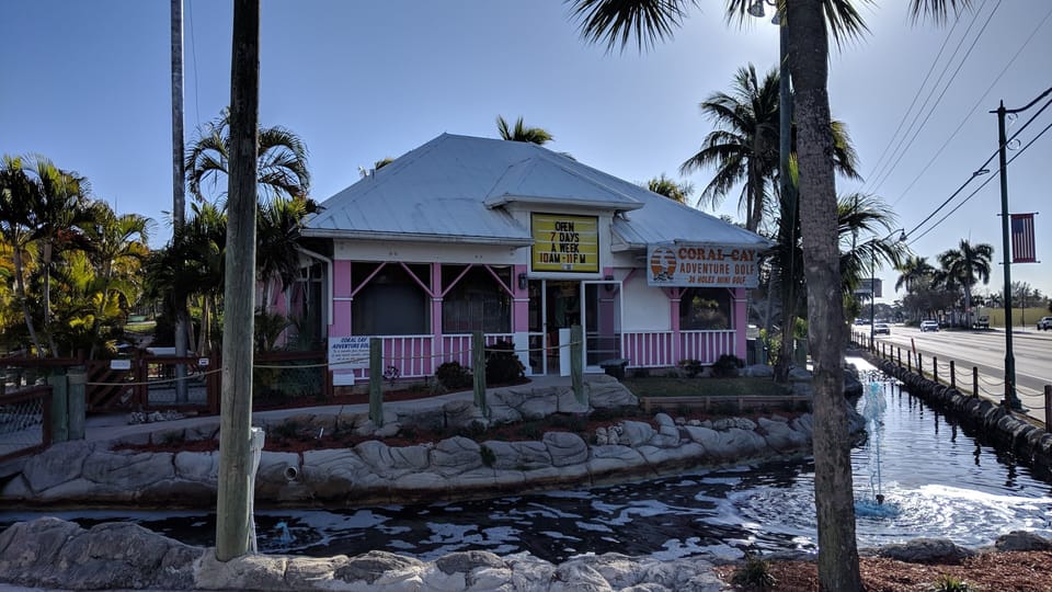 mini golf center 1 block away 