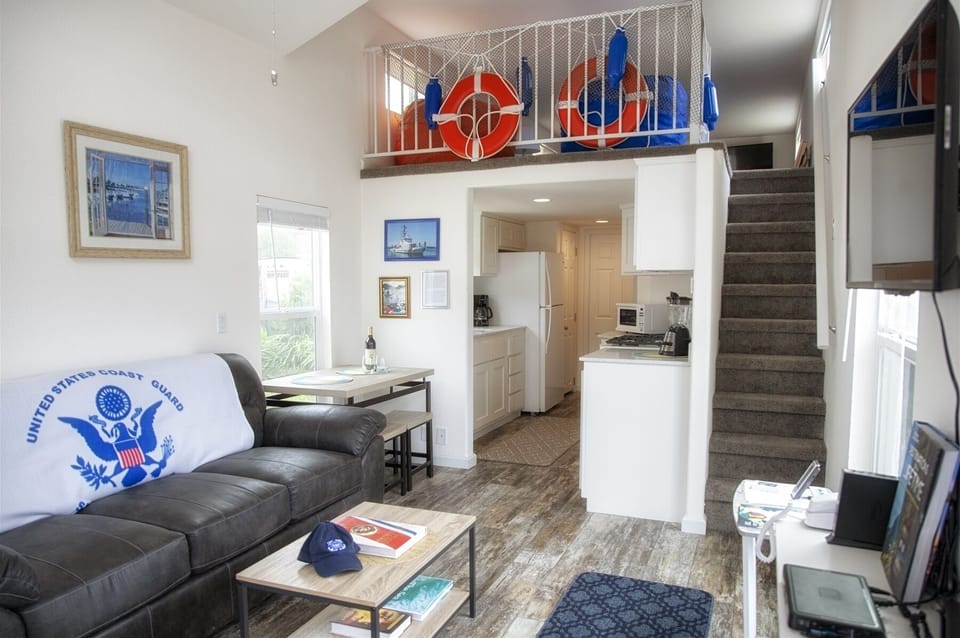 The downstairs living room and Kitchen