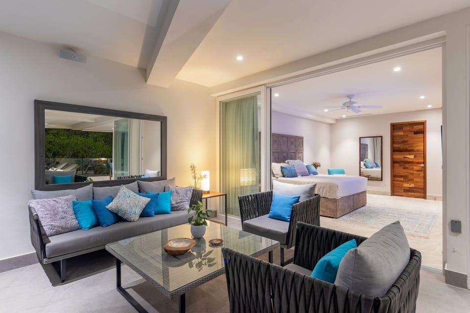 Outdoor terrace seating off master bedroom