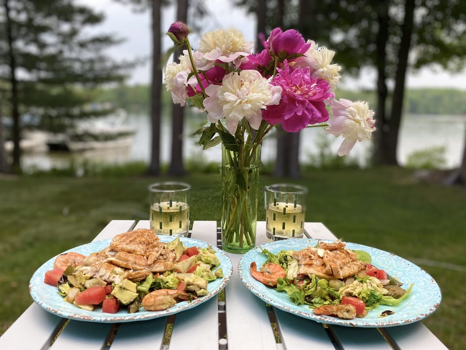Enjoying fresh caught lake trout - from  Carlson’s fishery @ Fishtown 