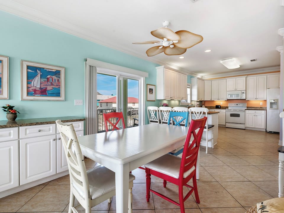 Dining into kitchen area