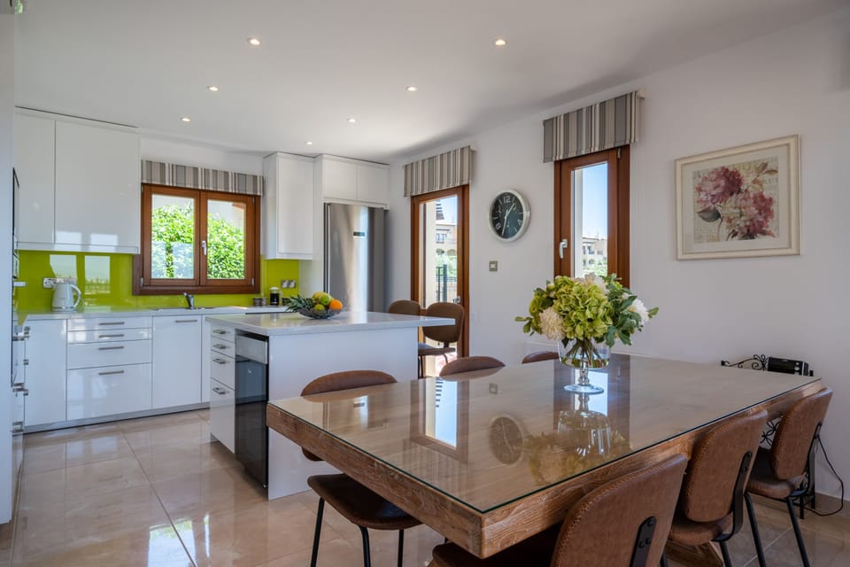 Villa | Private kitchen | Coffee/tea maker, full-size fridge, microwave, oven