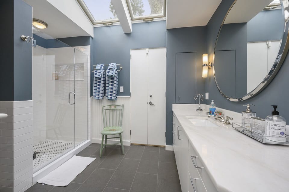 Full bath off the Master Bedroom with Shower and Tub.  All completely updated. 66 Rush Drive Chatham Cape Cod New England Vacation Rentals
