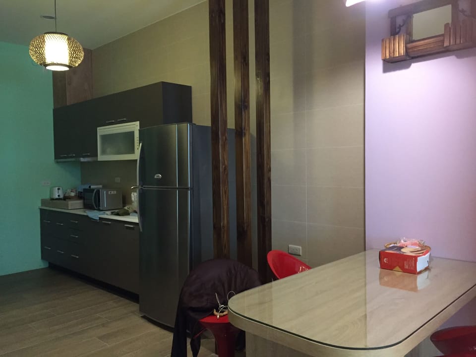Fridge, electric kettle