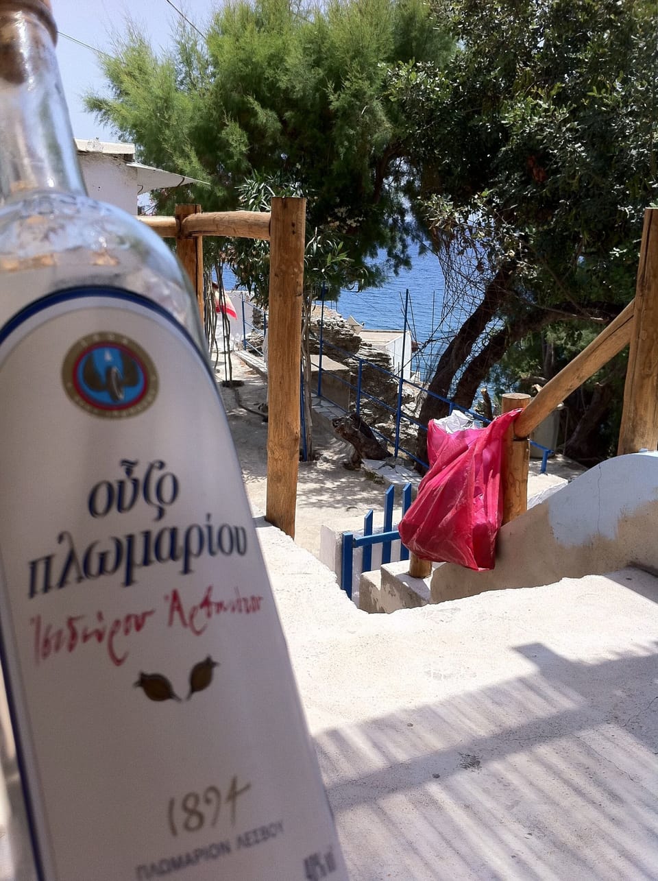 Ouzo & the bag with the BBQ coals indispensable feel good equipment!