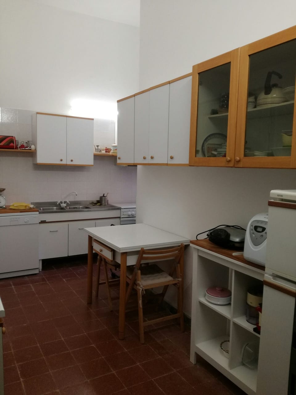 Mini-fridge, microwave, stovetop, espresso maker