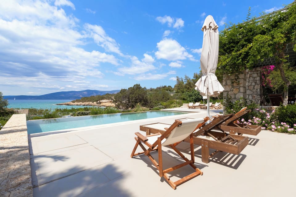 Infinity pool with breathtaking sea views at this tranquil villa retreat.