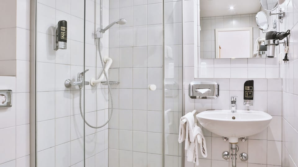 Hair dryer, towels