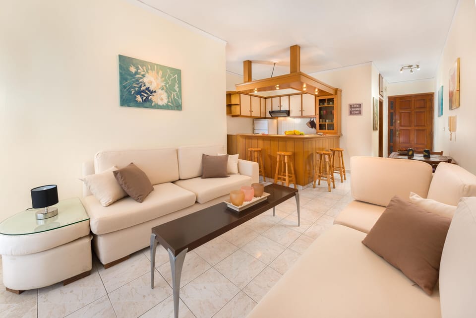 Living room and kitchen area