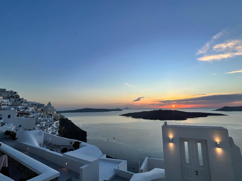 Terrace with Volcano and Sunset View