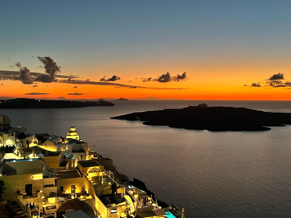 Terrace with Volcano and Sunset View