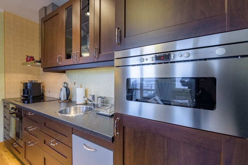 Apartment, 1 Bedroom | Private kitchen | Fridge, microwave, oven, stovetop