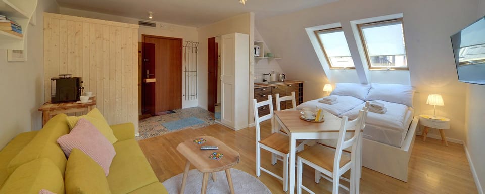 Apartment, Sauna | Living area | Flat-screen TV