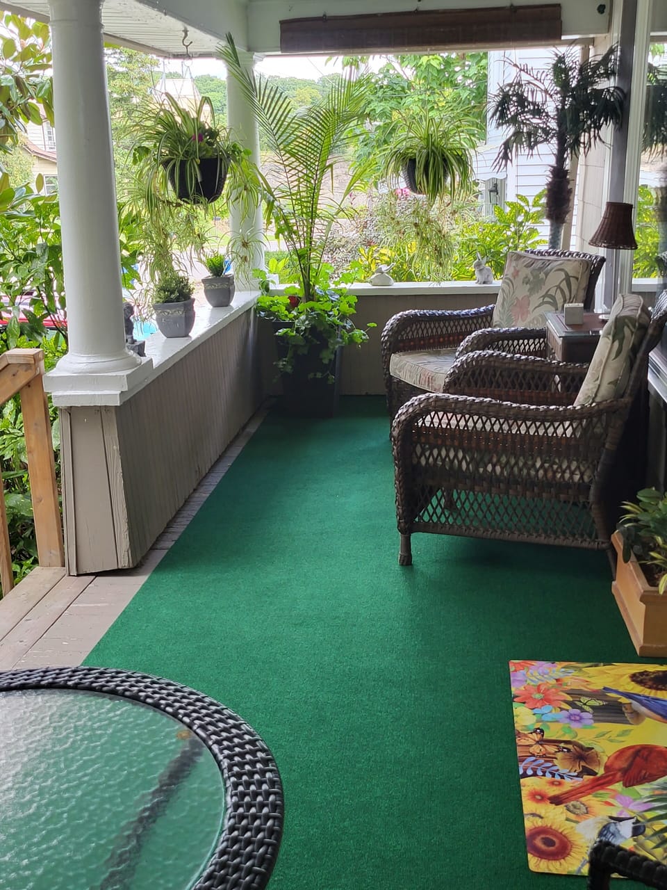 Full view of front porch with Niagara Gorge in the back drop.
