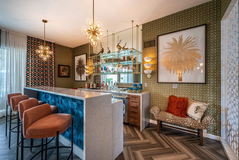 Wet Bar with Ice Maker and Beverage Refrigerator