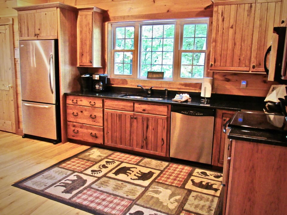 Keurig and Coffee Maker, as well as everything you will need to Cook and Enjoy your meals without ever leaving the Cabin