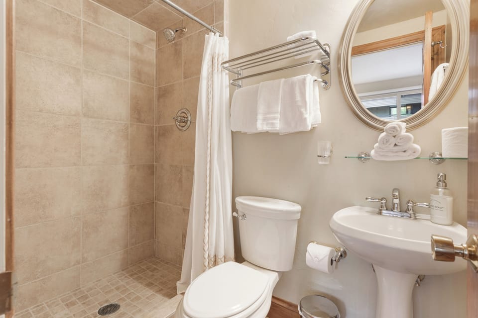 Ensuite primary bathroom with shower