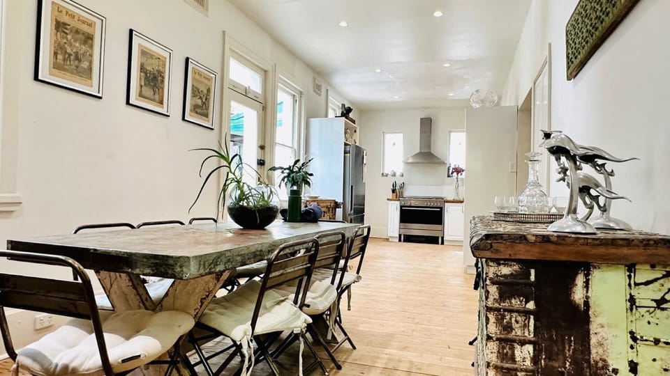 Spacious bright, airy kitchen with eating area and door leading onto the expansive garden