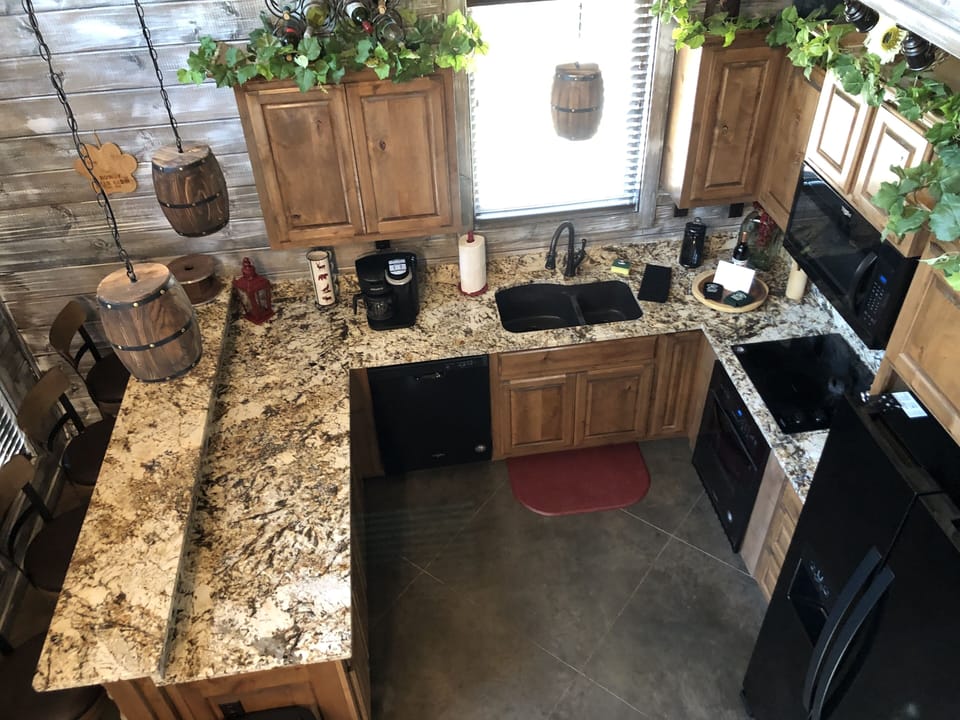 Kitchen area view from loft