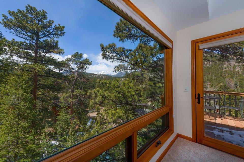 Views of Stone Peak in RMNP from the master bedroom.
