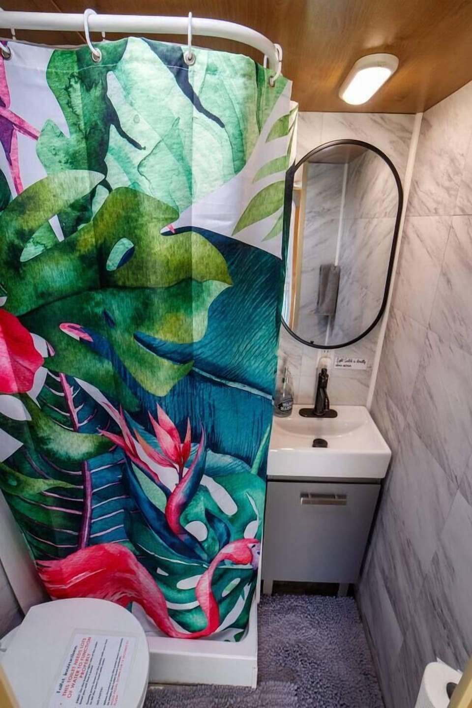 Bathroom, sink, shower, toilet
