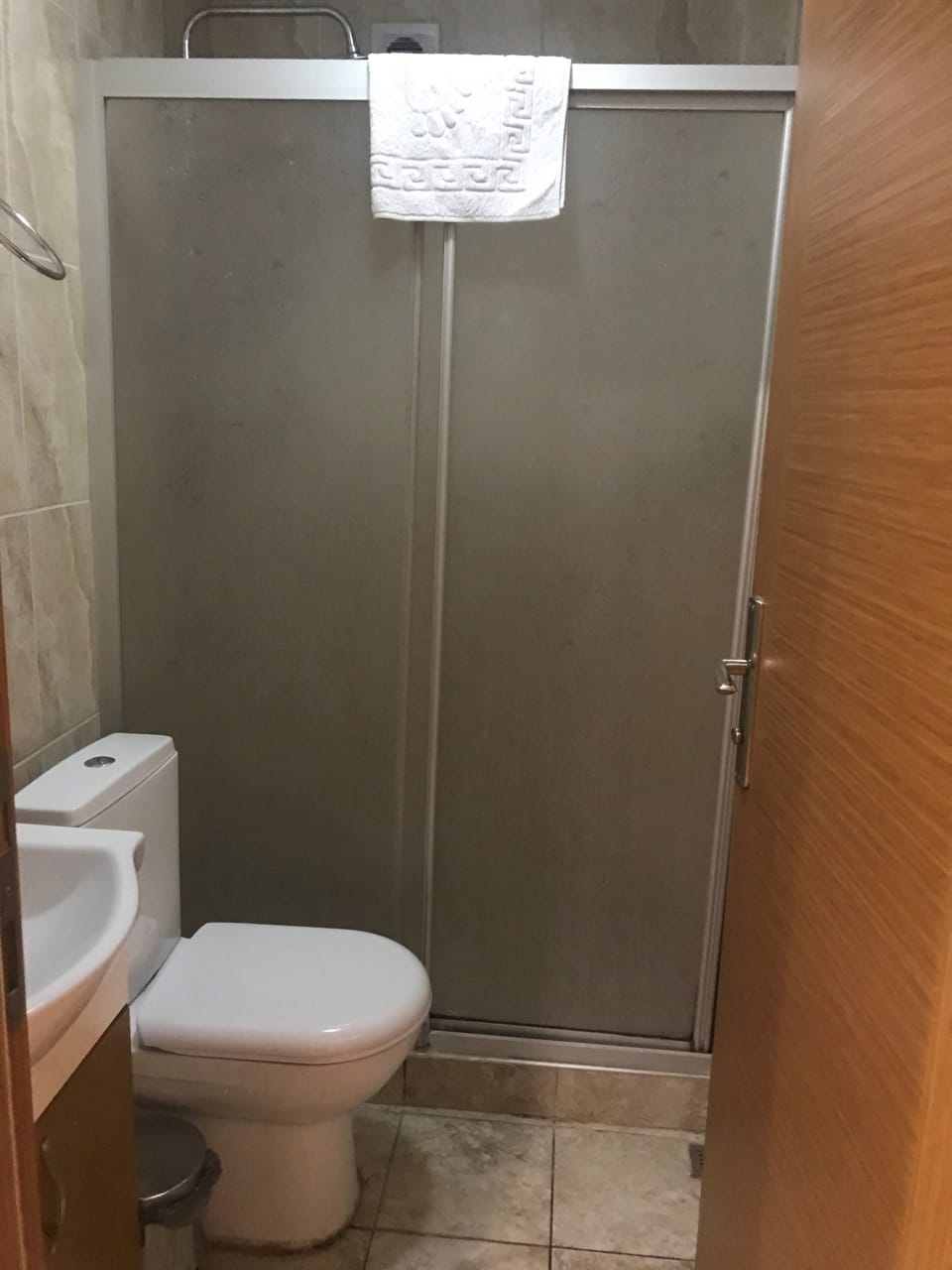Shower, free toiletries, hair dryer, slippers