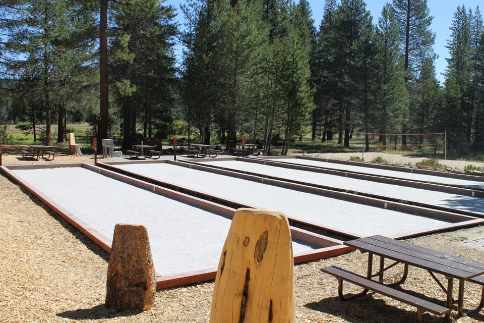 Bocce ball courts at club house next to tennis